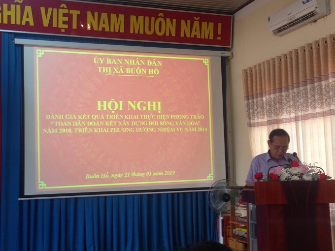 Hội nghị tổng kết phong trào “Toàn dân đoàn kết xây dựng đời sống văn hóa” năm 2018; phương hướng, nhiệm vụ năm 2019