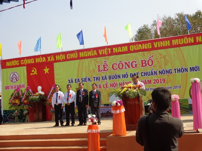 UBND thị xã Buôn Hồ: Công bố xã Ea Siên đạt chuẩn Nông thôn mới và Lễ hội Hảng Pồ năm 2019