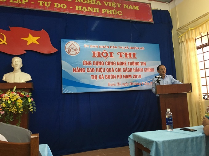Ủy ban nhân dân thị xã Buôn Hồ tổ chức Hội thi ứng dụng công nghệ thông tin nâng cao hiệu quả cải cách hành chính năm 2019