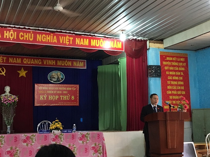 Kỳ họp thứ tám, HĐND phường Bình Tân khóa III nhiệm kỳ 2016-2021