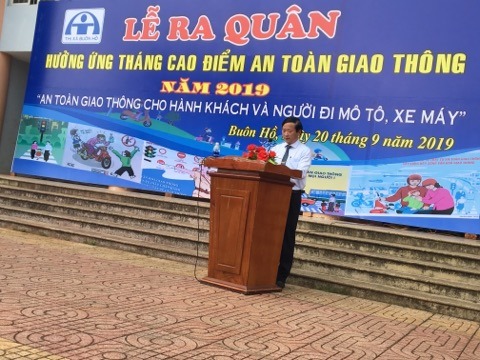 Thị xã Buôn Hồ ra quân hưởng ứng tháng cao điểm an toàn giao thông năm 2019