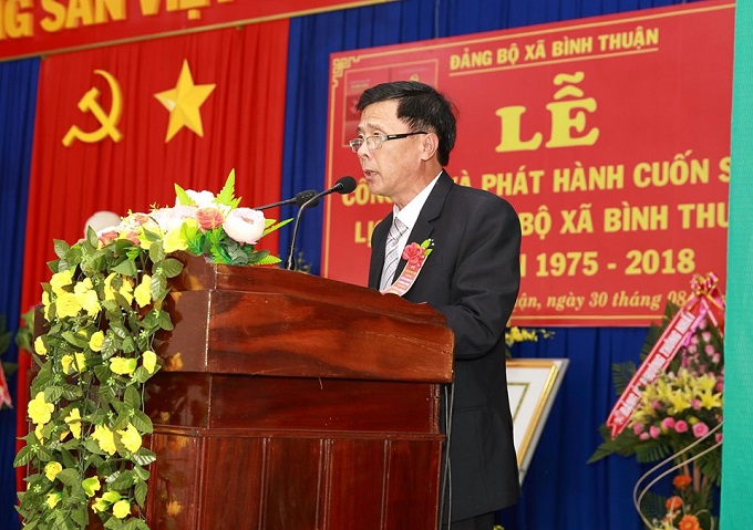 Công bố và phát hành cuốn sách Lịch sử Đảng bộ xã Bình Thuận giai đoạn 1975 - 2018
