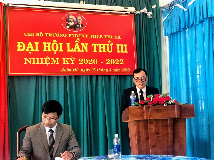 Đại hội Chi bộ Trường Phổ thông dân tộc nội trú – Trung học cơ sở thị xã Buôn Hồ