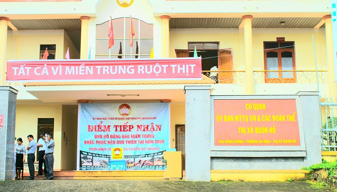 Lễ công bố điểm tiếp nhận ủng hộ đồng bào miền Trung khắc phục hậu quả lũ lụt năm 2020