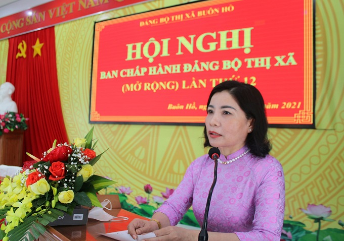 Thị ủy Buôn Hồ tổ chức Hội nghị tổng kết thực hiện nhiệm vụ năm 2021 và triển khai nhiệm vụ năm 2022