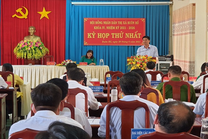 HĐND thị xã Buôn Hồ tổ chức Kỳ họp thứ nhất của HĐND khóa IV, nhiệm kỳ 2021-2026.