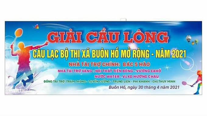 Giải Cầu lông các Câu lạc bộ thị xã Buôn Hồ mở rộng năm 2021