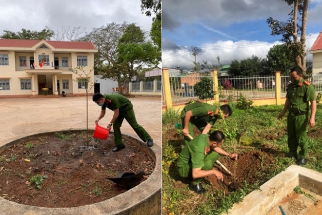 Công an thị xã Buôn Hồ tích cực hưởng ứng phong trào “Tết trồng cây” nhân dịp Xuân Nhâm Dần 2022