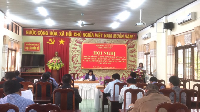 Hội nghị sơ kết đánh giá tình hình hoạt động của Thường trực HĐND thị xã 9 tháng đầu năm, phương hướng, nhiệm vụ 3 tháng cuối năm 2022.