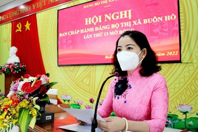 Thị ủy Buôn Hồ sơ kết kết quả thực hiện nhiệm vụ quý I, đề ra phương hướng nhiệm vụ trọng tâm quý II năm 2022
