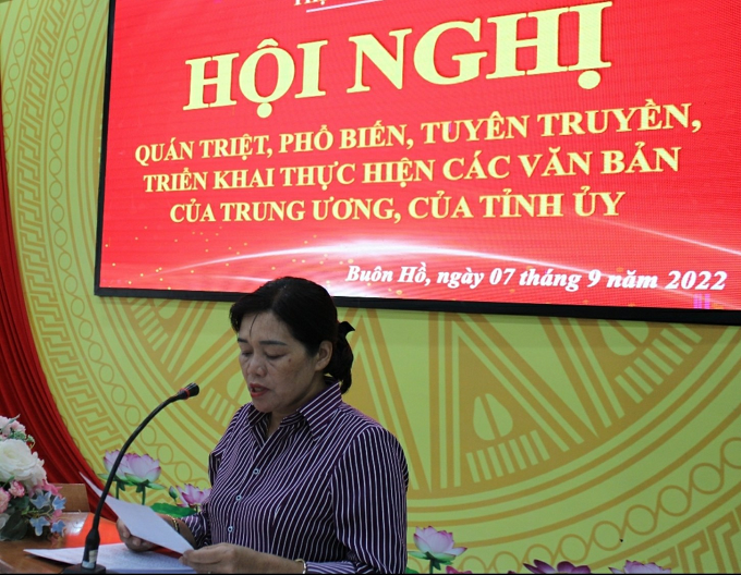 Thị ủy tổ chức Hội nghị quán triệt, phổ biến, tuyên truyền, triển khai, thực hiện các văn bản của Trung ương, của Tỉnh ủy
