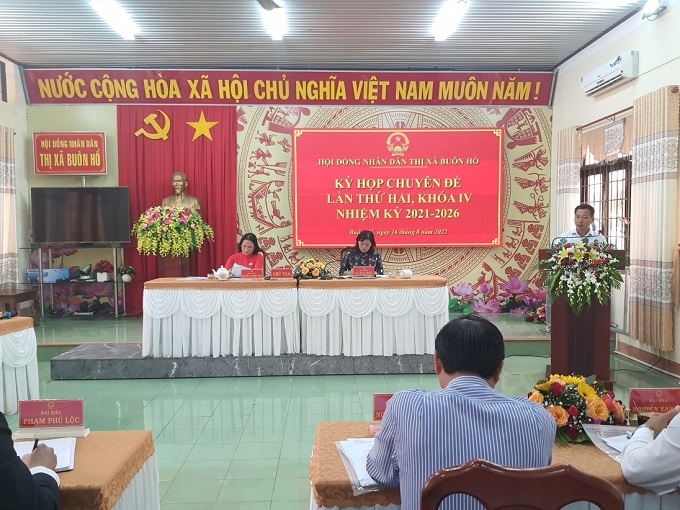 HĐND thị xã Buôn Hồ tổ chức kỳ họp chuyên đề lần thứ 2 HĐND thị xã khóa IV, nhiệm kỳ 2021-2026.