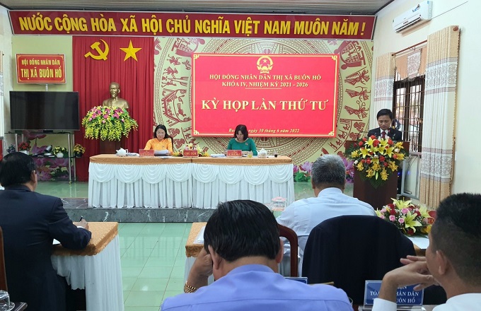 HĐND thị xã Buôn Hồ tổ chức kỳ họp thứ 4 HĐND thị xã khóa IV, nhiệm kỳ 2021-2026.
