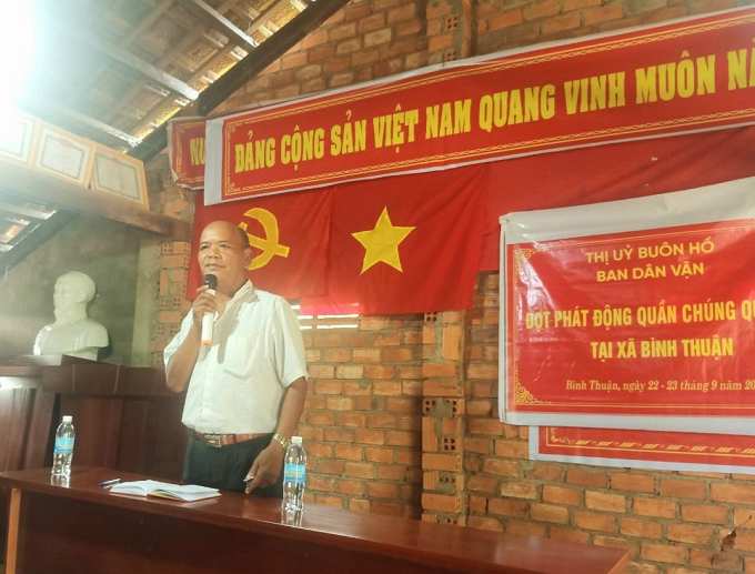 Thị xã Buôn Hồ phát động quần chúng tại xã Bình Thuận