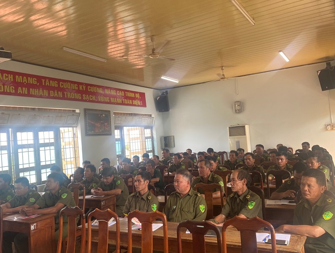 CATX Buôn Hồ tổ chức Lớp tập huấn, bồi dưỡng công tác bảo đảm an ninh, trật tự năm 2022 cho Công an viên thôn, buôn bán chuyên trách trên địa bàn thị xã
