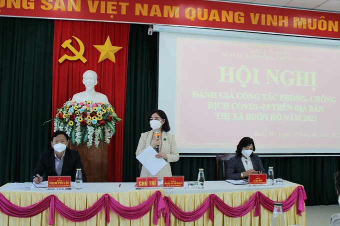Hội nghị đánh giá công tác phòng, chống dịch COVID-19 trên địa bàn thị xã Buôn Hồ năm 2021
