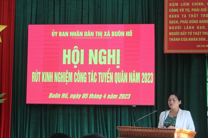 Thị xã Buôn Hồ tổng kết công tác tuyển quân năm 2023