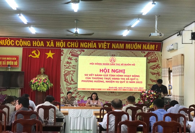 Hội nghị sơ kết đánh giá tình hình hoạt động của Thường trực HĐND quý I, đề ra phương hướng, nhiệm vụ quý II năm 2023.