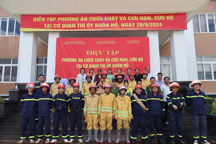 Tổ chức thực tập phương án chữa cháy của Cơ quan Công an năm 2024