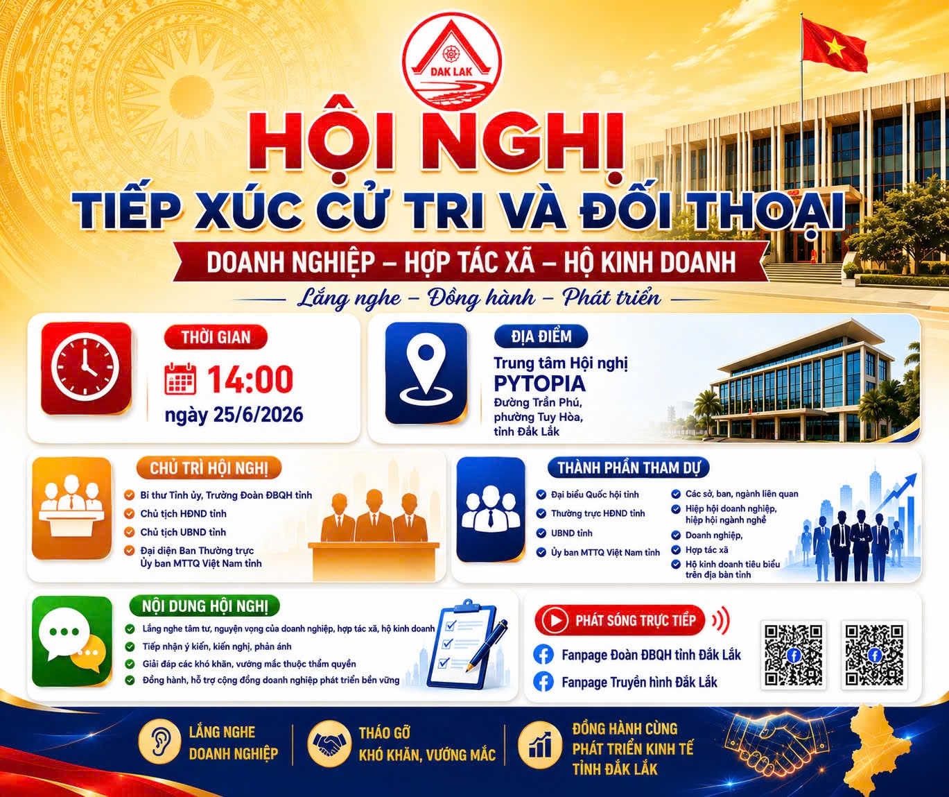 Triển khai Công văn số 166/ĐĐBQH-VP ngày 17/6/2026 của Đoàn Đại biểu Quốc hội Thông báo về tổ chức Hội nghị tiếp xúc cử tri là doanh nghiệp, doanh nhân và hộ kinh doanh