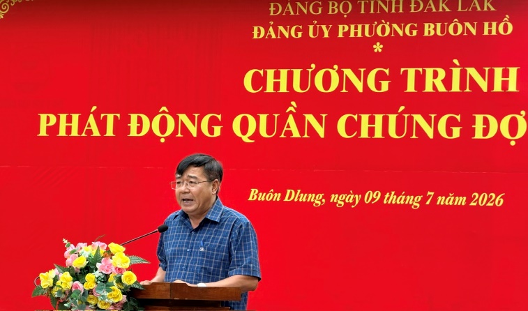Phát huy sức mạnh đại đoàn kết dân tộc qua Chương trình phát động quần chúng đợt 1 năm 2026 tại phường Buôn Hồ